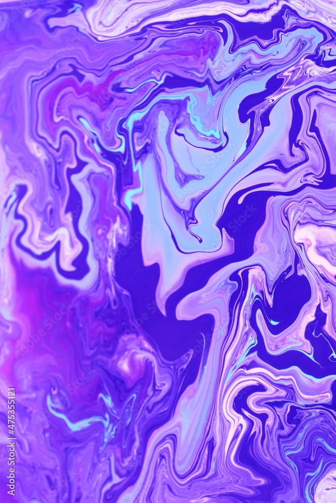 Lilac marble background. Acrylic texture with marble pattern. Mixing colors creates an interesting structure. It is well suited for laptop background and wallpaper, fabric
