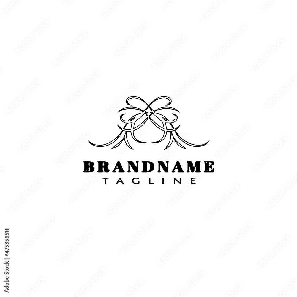 Fototapeta premium decoration ornament logo cartoon icon design template black isolated vector illustration
