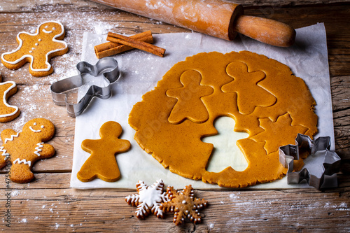 Hand cutting gingerbread do...