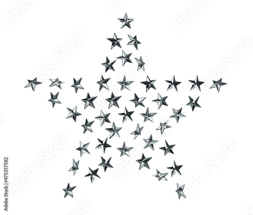 Punk Star Studs in the shape of a big star. Vector illustration isolated on white background.