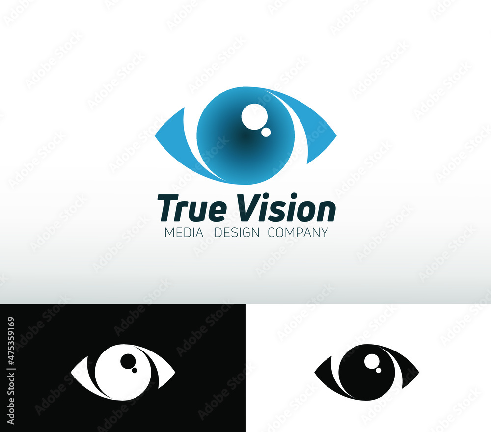 Obraz premium Vector minimalist logo design of an eye. Modern flat icon style illustration.