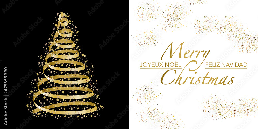 Vetor de 2022Carte avec une typographie élégante pour souhaiter Noël
