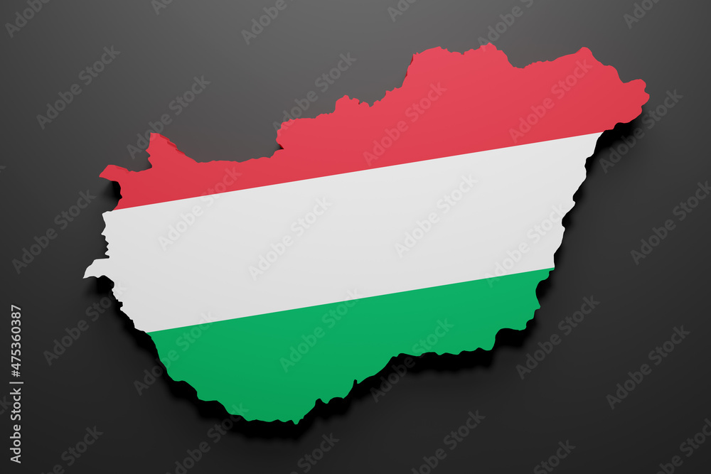 Obraz premium 3d Hungary map and flag