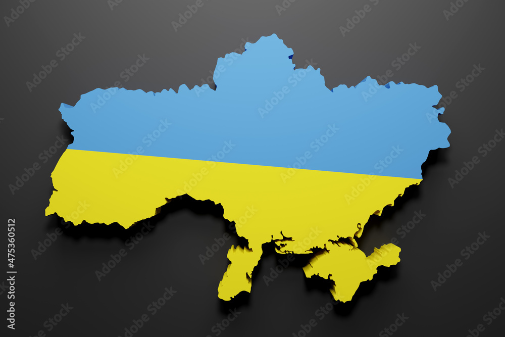 3d Ukraine map and flag 3d Ukraine map and flag