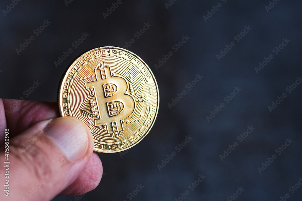 Golden bitcoin cryptocurrency