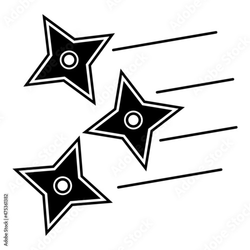 Ninja Shuriken Star Flat Icon Isolated On White Background photo