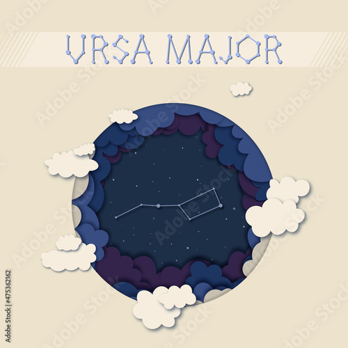 Ursa major constellation illustration