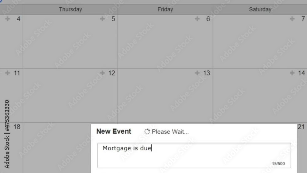 Creating a Scheduled Calendar Reminder of Mortgage Payment Deadline in To Do List. Create House or Condo Pay Due Date Schedule Prompt in Personal Organizer Datebook.