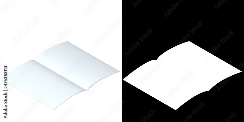 3D rendering illustration of a brochure mockup