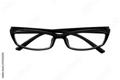 glasses on a white background top view
