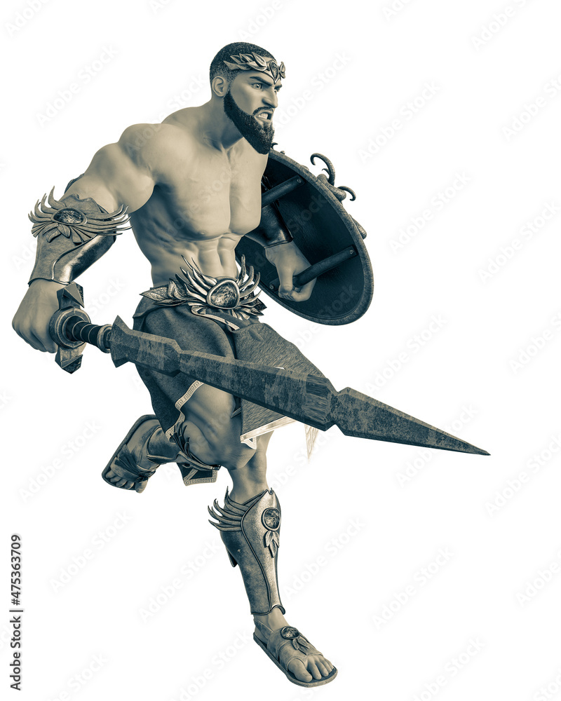 hercules the greek hero in a white background Stock Illustration ...