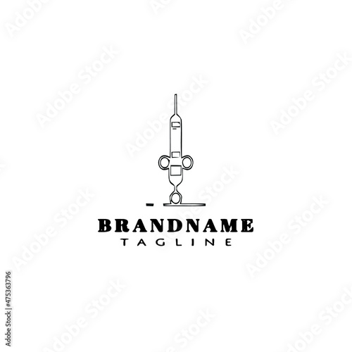 injection logo icon cartoon design template vector