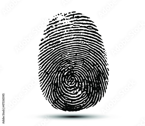 Vector fingerprint isolated on white background.