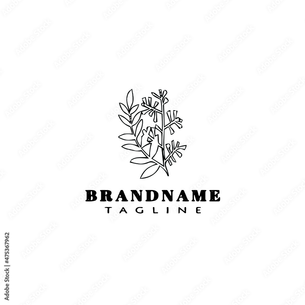 plants with leaves logo icon design template illustration
