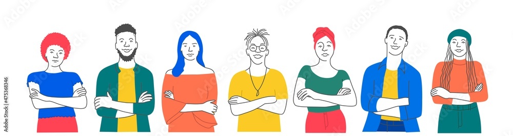 Different young men and women in trendy hipster clothes. Different young men and women in trendy hipster clothes.