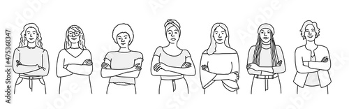 Multi-ethnic women. A group of beautiful women with different beauty.