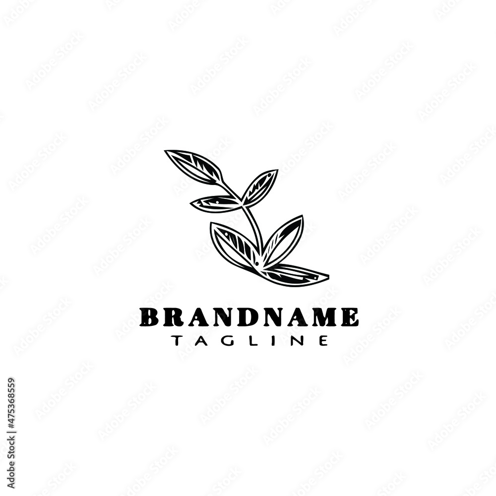 plants with leaves logo icon design cute vector illustration