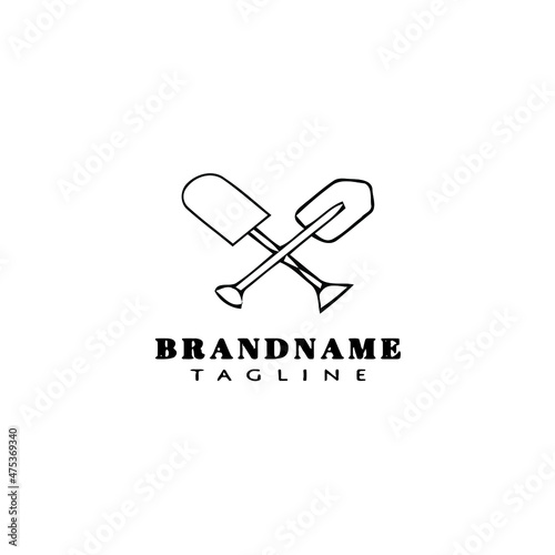 shovel logo icon design template illustration