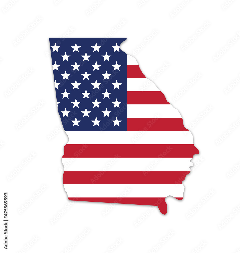 georgia ga state map shape with usa flag georgia ga state map shape with usa flag