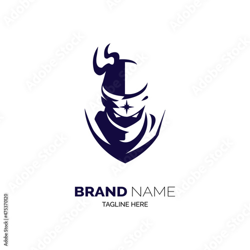 ninja assassin logo design template for brand or company and other