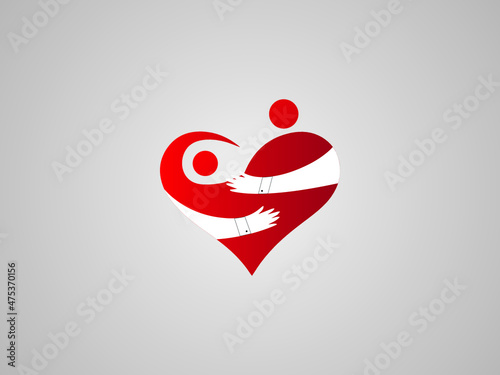 National Hug Day. 21 january. Template for background, banner, card, poster with text inscription. Vector illustration.