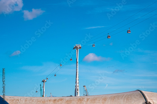 Thames cable car operated by Emirates Air Line in London. photo