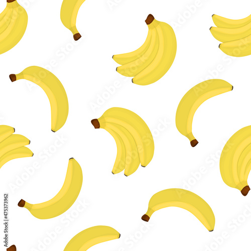 Bananas on white background seamless pattern