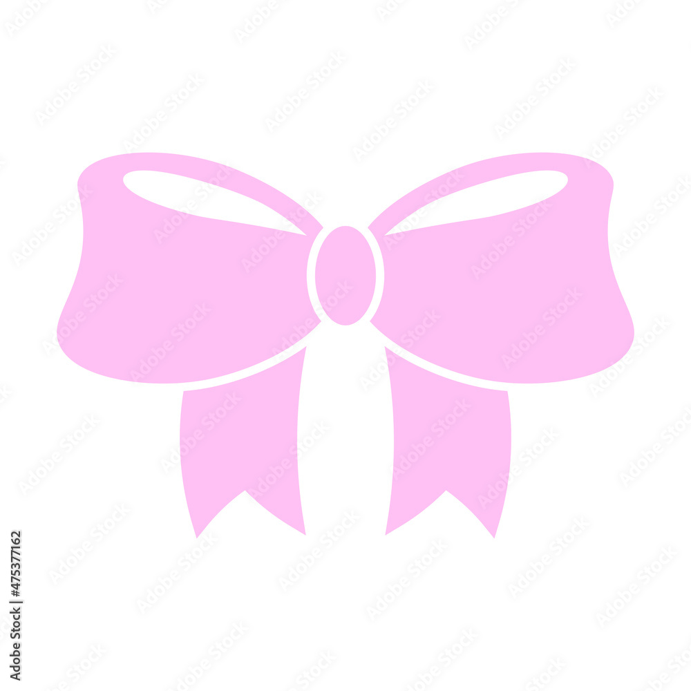 Pink bow isolated on white background. Holiday, decoration and gift Pink bow isolated on white background. Holiday, decoration and gift