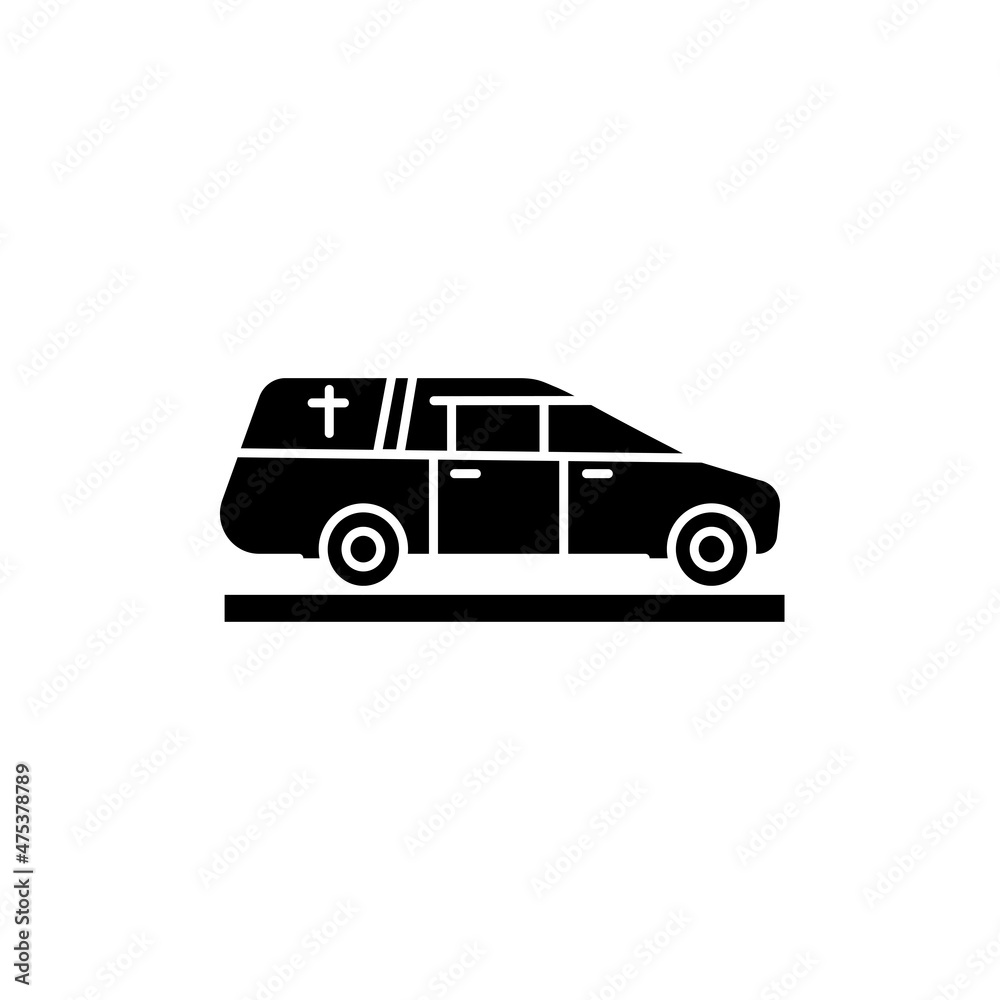 Hearse car line color icon. Religion. Sign for web page