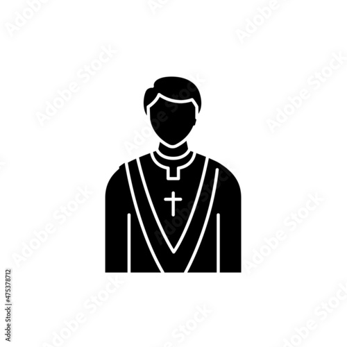 Priest line color icon. Religion. Sign for web page