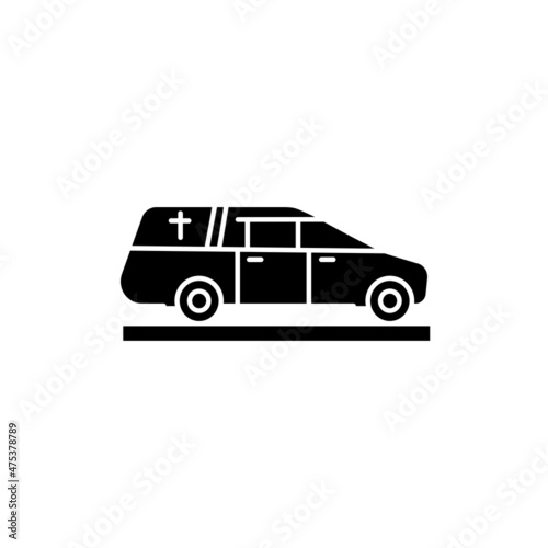 Hearse car line color icon. Religion. Sign for web page