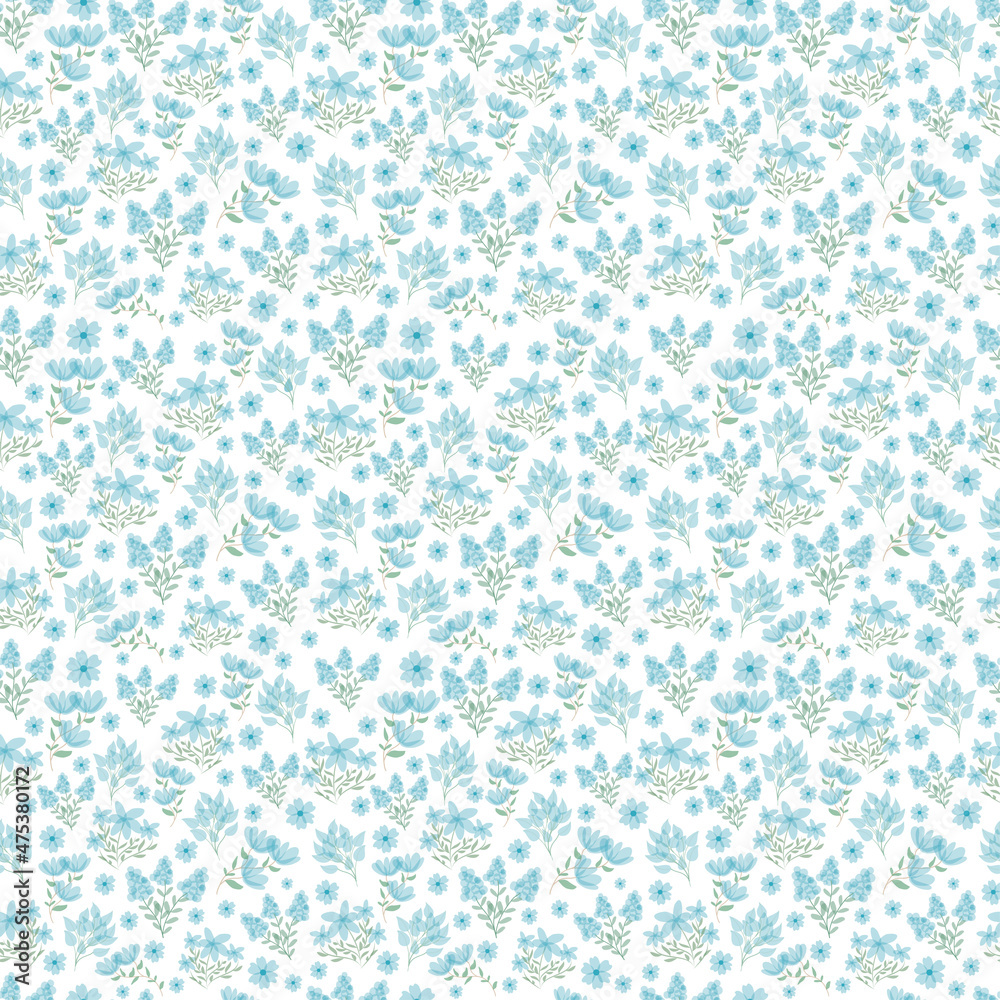 Cute Floral pattern in the small flower. Seamless vector texture. Elegant template for fashion prints. Printing with small blue flowers. spring flowers, summer flowers. Cute Floral pattern in the small flower. Seamless vector texture. Elegant template for fashion prints. Printing with small blue flowers. spring flowers, summer flowers.