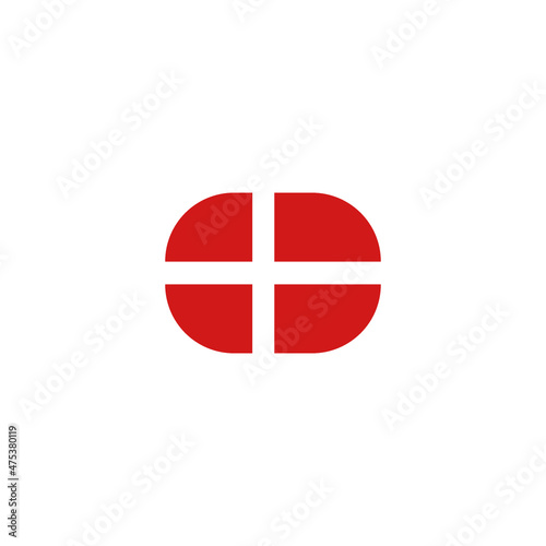 Round danish flag / rundt dansk flag, Vector