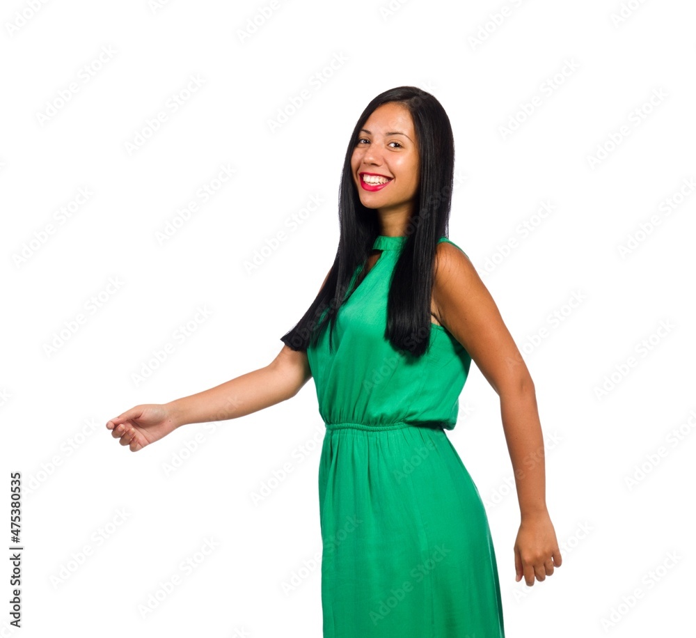The nice woman model isolated on the white background The nice woman model isolated on the white background
