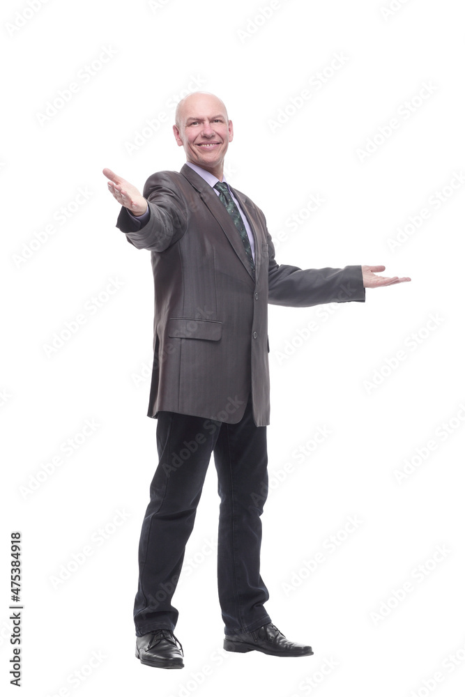 in full growth.Mature business man . isolated on a white in full growth.Mature business man . isolated on a white