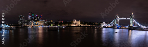 Iconic Tower Bridge view connecting London with Southwark over Thames River, UK. Beautiful view of the bridge.