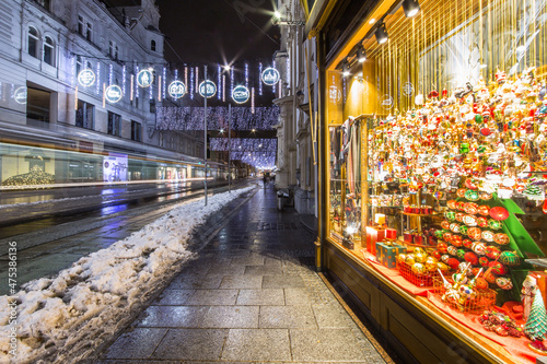 Beautiful christmas decoration in the streets of Graz in Austria