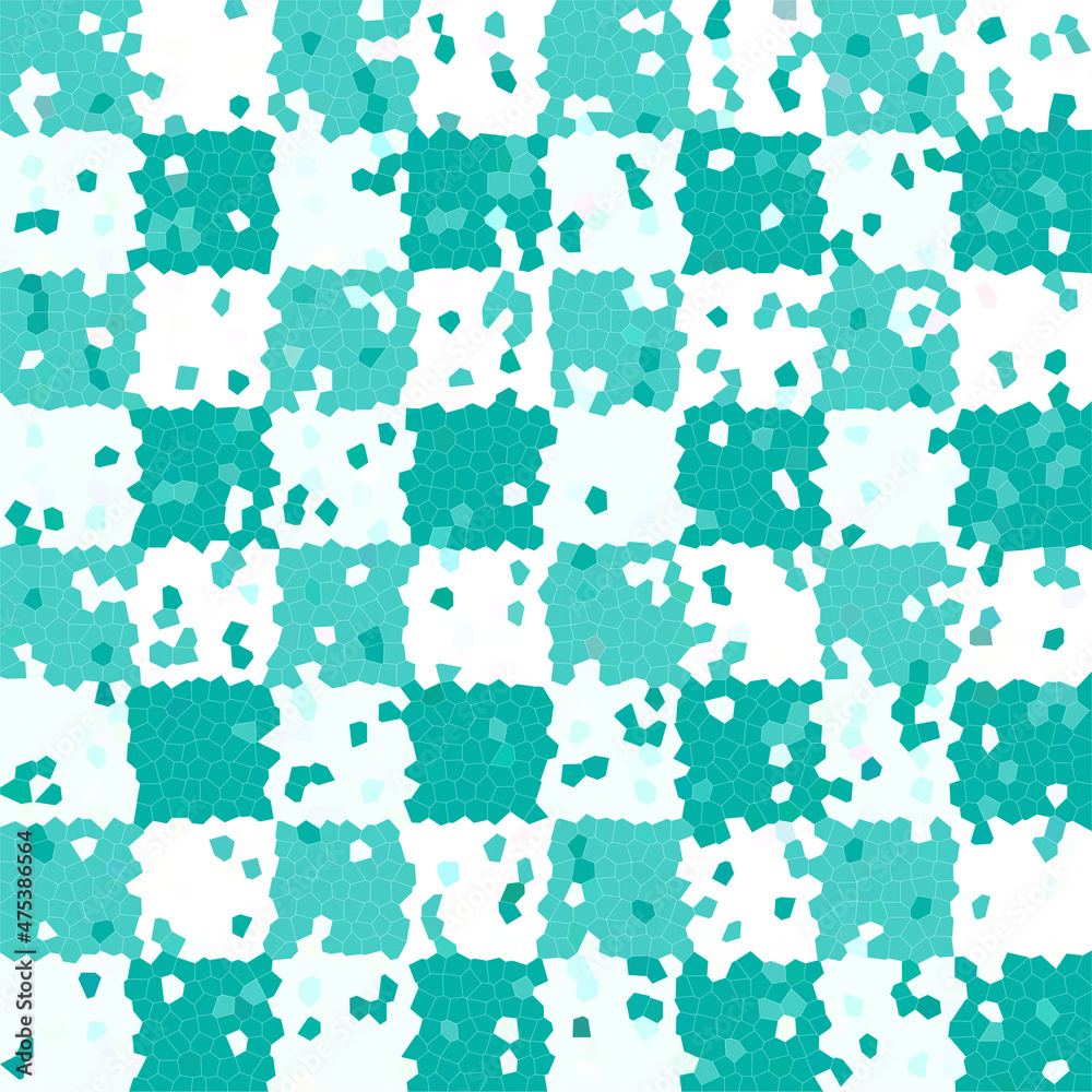 Green and white checkerboard mosaic. Abstract background.