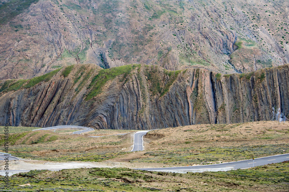 Typical Himalayan rock texture created by the collision between the ...