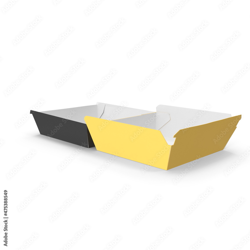 3D illustration of realistic burger box