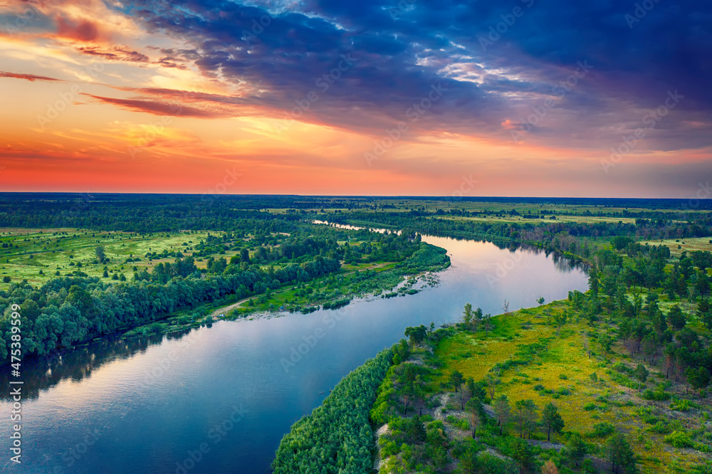 Fototapeta premium Rural summer sunset