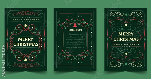 ornamental christmas cards vector design illustration