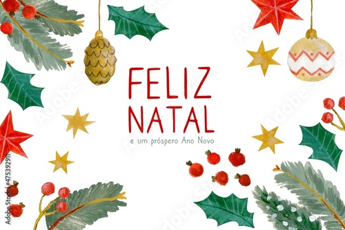 hand drawn feliz natal concept vector design illustration