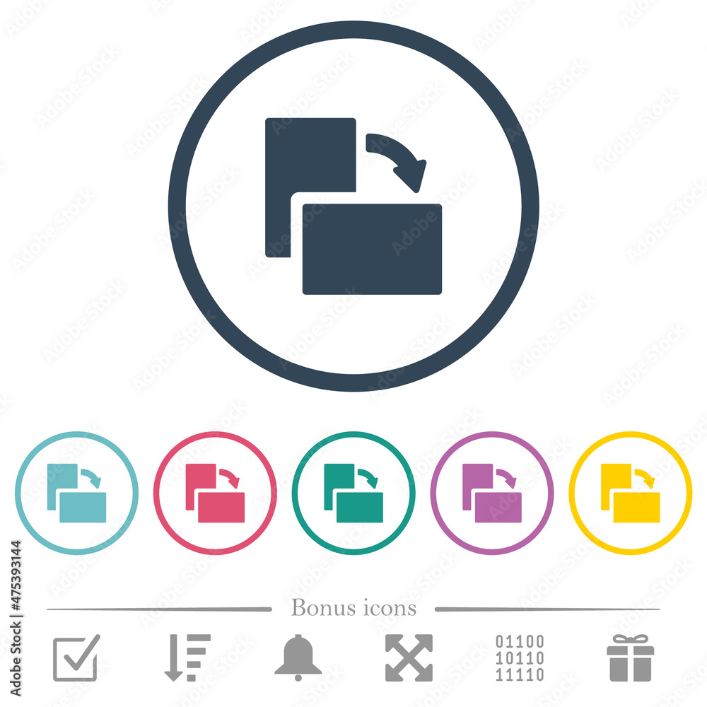 Rotate right solid flat color icons in round outlines Rotate right solid flat color icons in round outlines