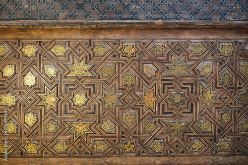  Wooden and gold detailed ceiling. Alhambra de Granada.