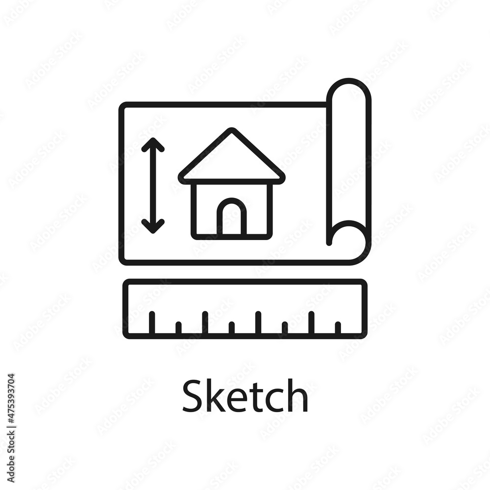 Sketch vector outline icon for web isolated on white background EPS 10 file Sketch vector outline icon for web isolated on white background EPS 10 file