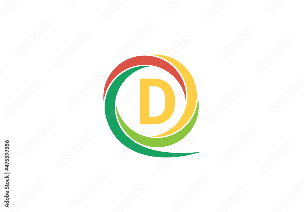 this is a creative D letter rounded icon design