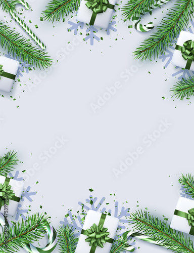 Christmas and New Year vertical background.