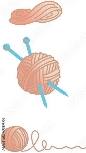 Vector illustration. Set of wool products