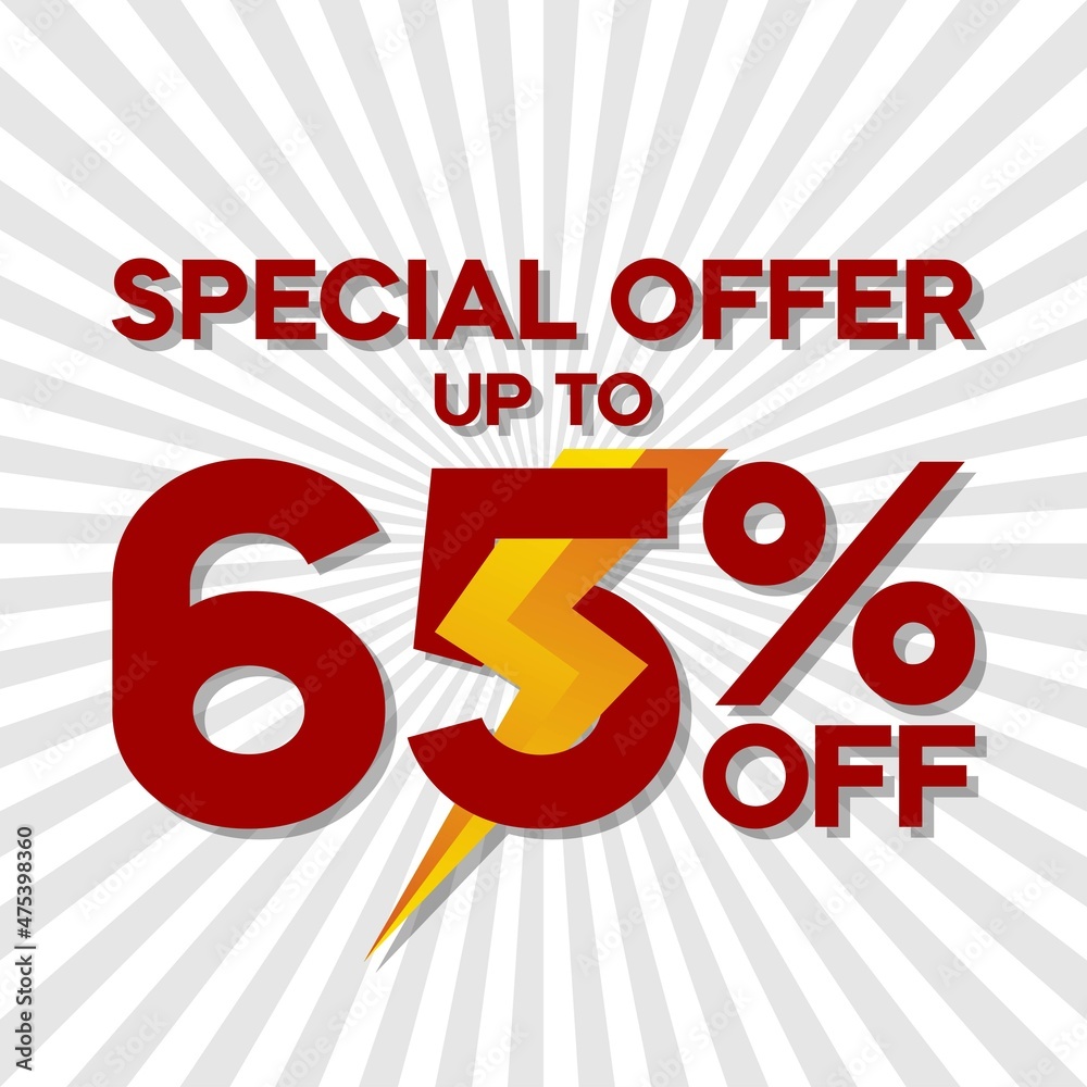 Flash sale discounts up to 65%, banner templates, special offers for flash sales promotions. vector template illustration Flash sale discounts up to 65%, banner templates, special offers for flash sales promotions. vector template illustration